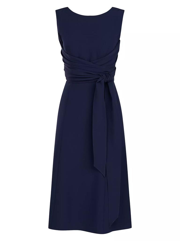 Kay Unger Josette Wrap Sash Midi-Dress