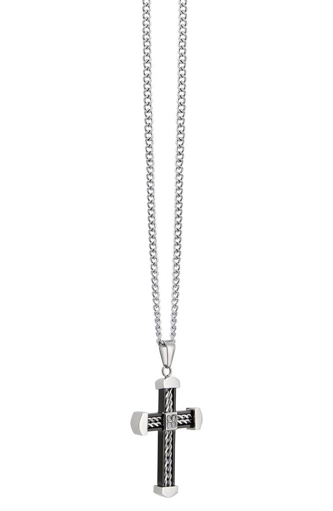 AMERICAN EXCHANGE Men's Stainless Steel Cross Pendant Necklace