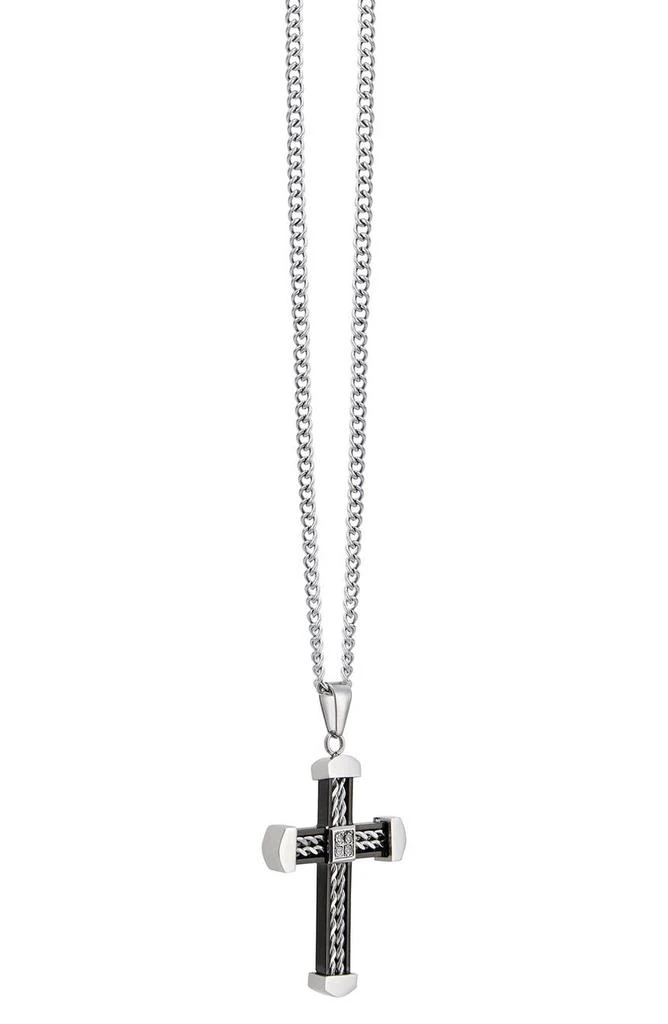 AMERICAN EXCHANGE Men's Stainless Steel Cross Pendant Necklace 2