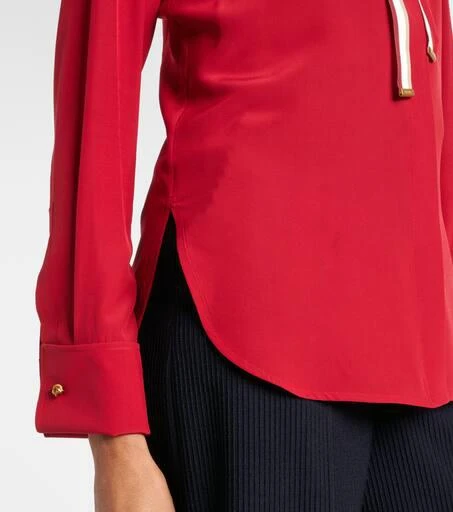 Max Mara Apollo bow-detail silk crêpe blouse 5