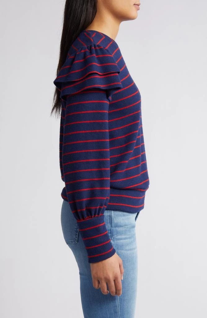 Caslon<sup>®</sup> Stripe Ruffle Shoulder Sweatshirt Top 3