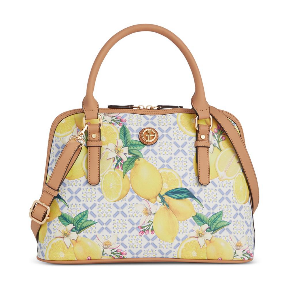 Giani Bernini Lemon Print Saffiano Medium Dome Satchel, Created for Macy's