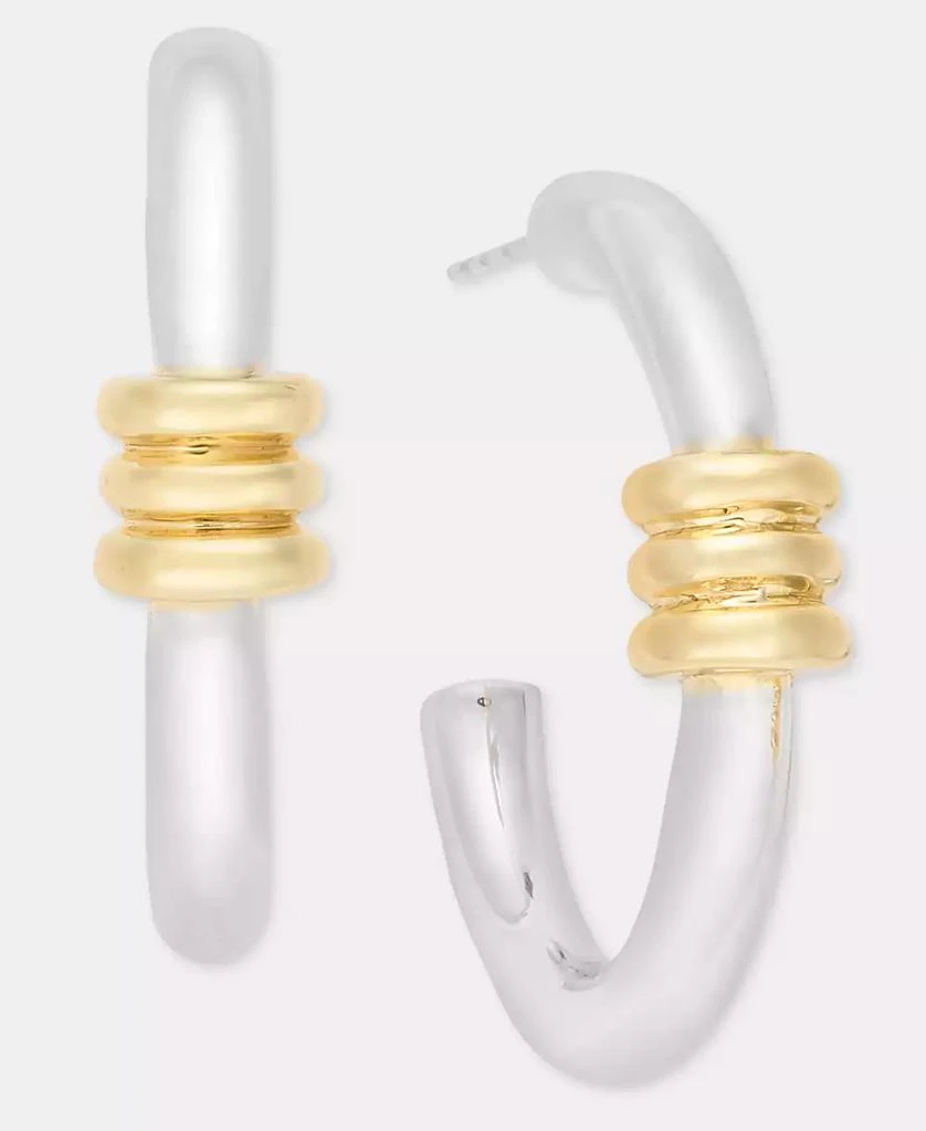 On 34th Two-Tone Medium Hoop Earrings, 1.3", Macy
s Exclusive