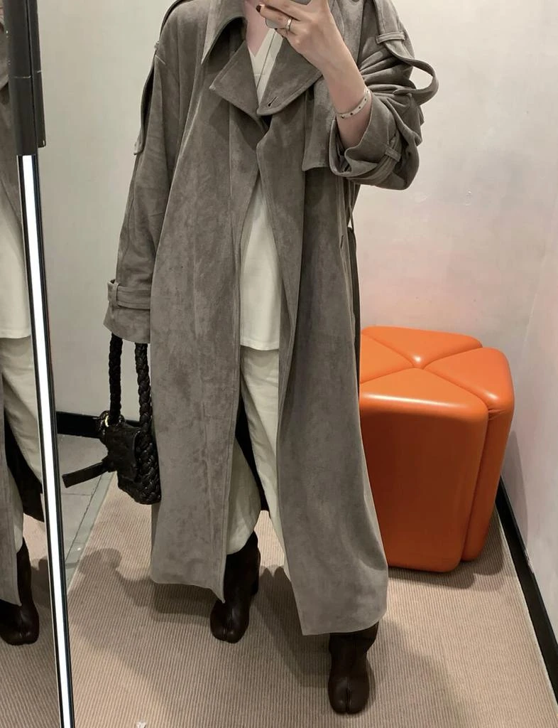 Pixie Market Stone Oversized Suede Trench Jacket- PREORDER 2