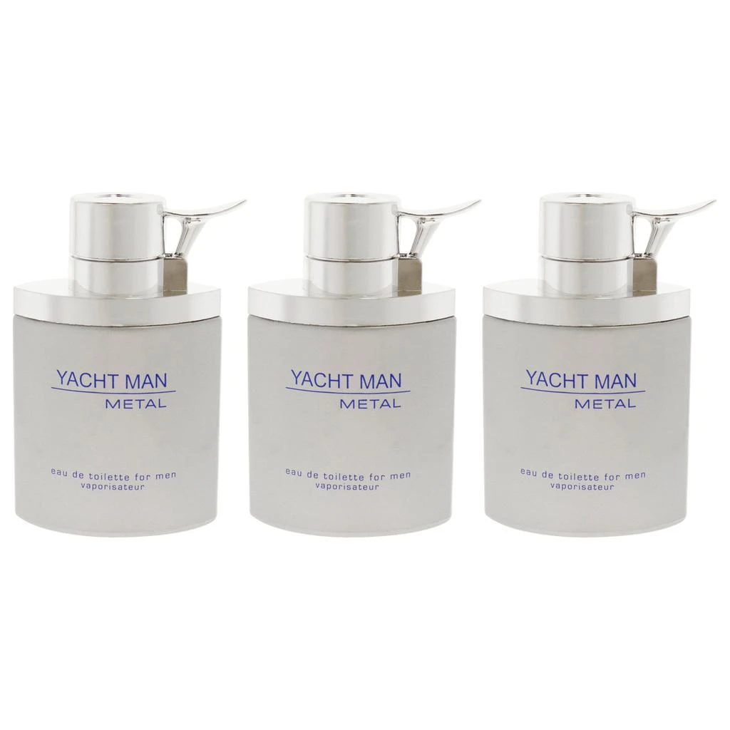 MYRURGIA Yacht Man Metal by  for Men - 3.4 oz EDT Spray - Pack of 3 2
