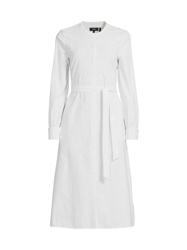 Theory Easy Striped Belted Shirtdress 3
