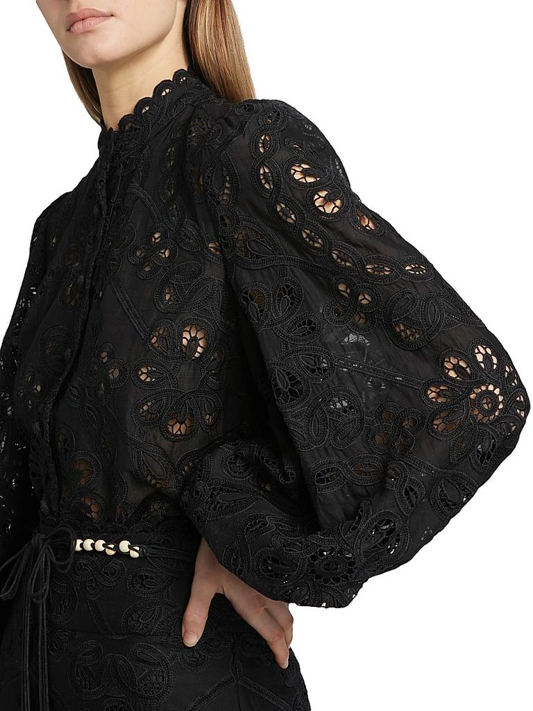 Zimmermann Rhiannon Lace Cotton Button-Front Top 6