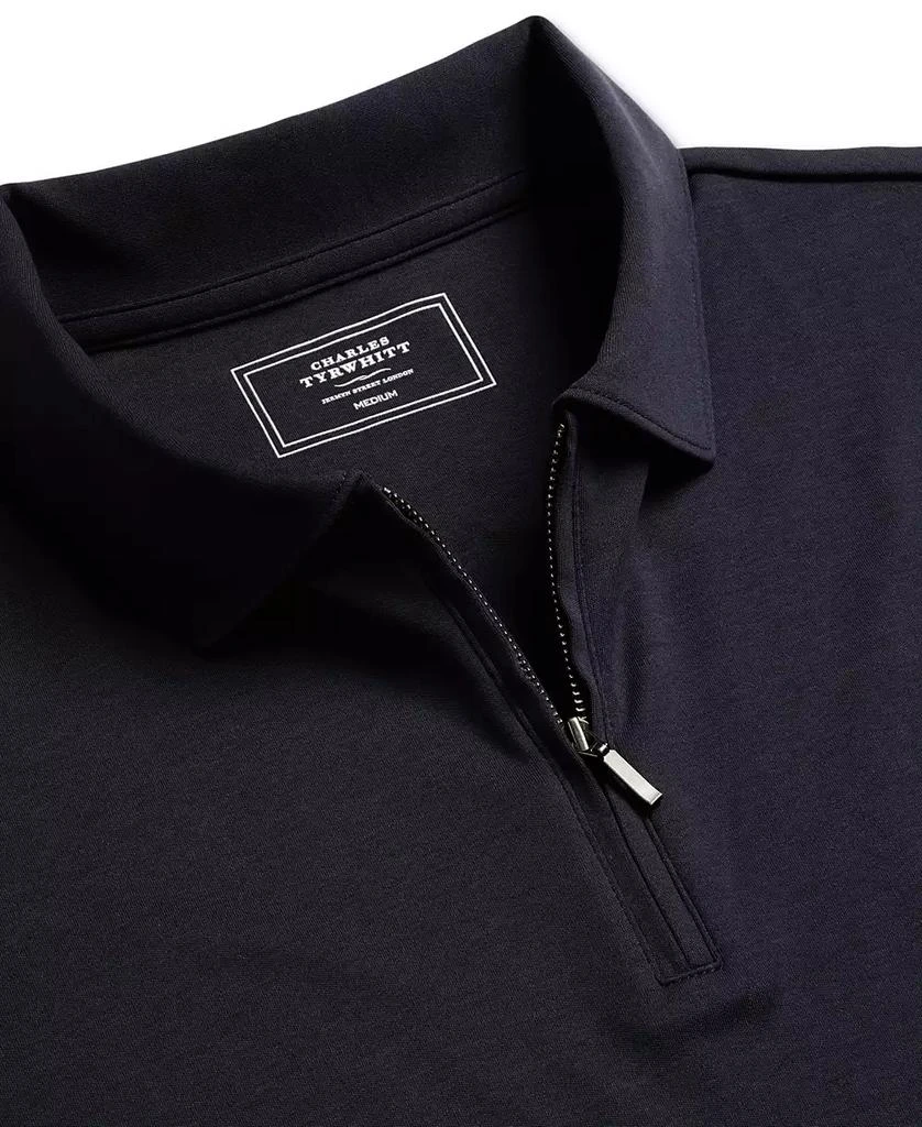 Charles Tyrwhitt Men's Mercerized Cotton Short Sleeve Zipper Polo Shirt 3