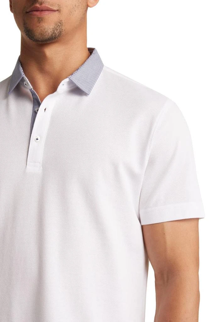 Lorenzo Uomo Trim Fit Stripe Collar Short Sleeve Polo 4