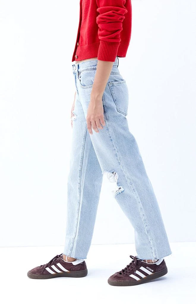 PacSun Stretch Light Indigo Ripped '90s Straight Leg Jeans 3