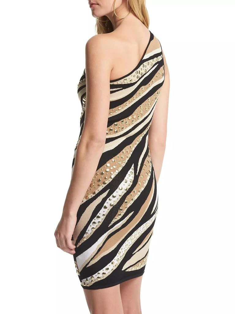 Michael Kors Tiger One-Shoulder Body-Con Minidress 6