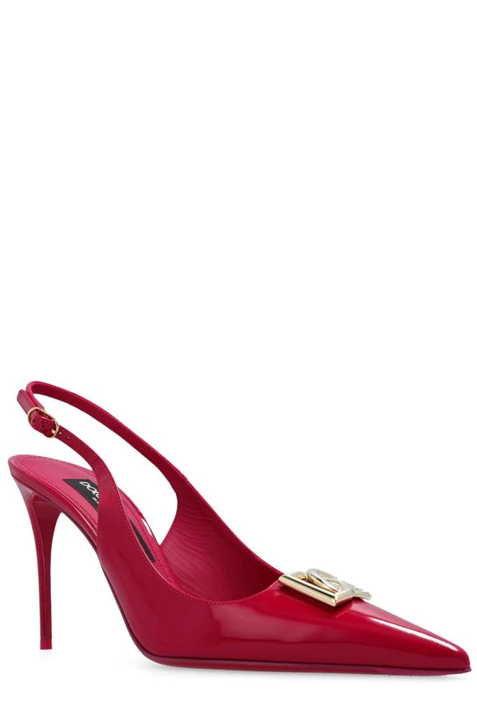 Dolce 
Gabbana Dolce 
Gabbana Logo Plaque Pointed Toe Slingback Pumps 2