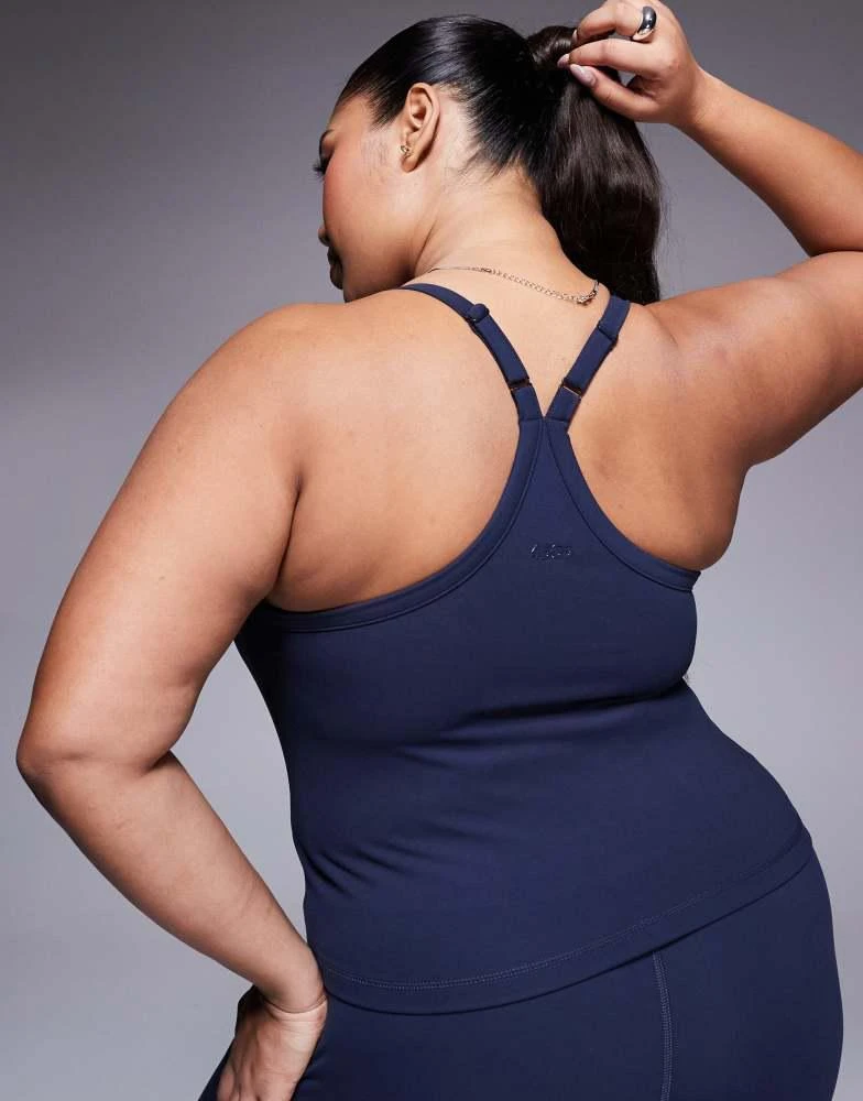 4505 4505 Curve Icon soft touch yoga cami with inner bra and adjustable straps in midnight navy 2