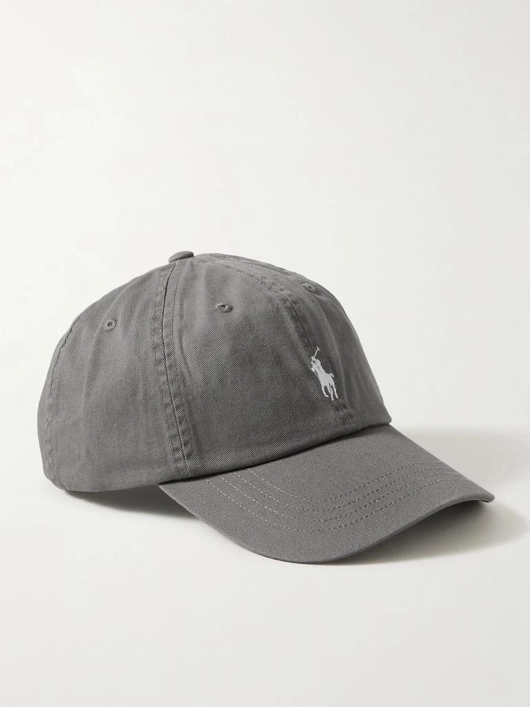 Ralph Lauren Embroidered Cotton-twill Cap - Charcoal