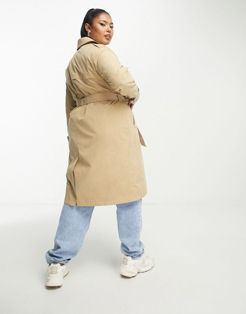 New Look Plus New Look Curve trench coat in camel