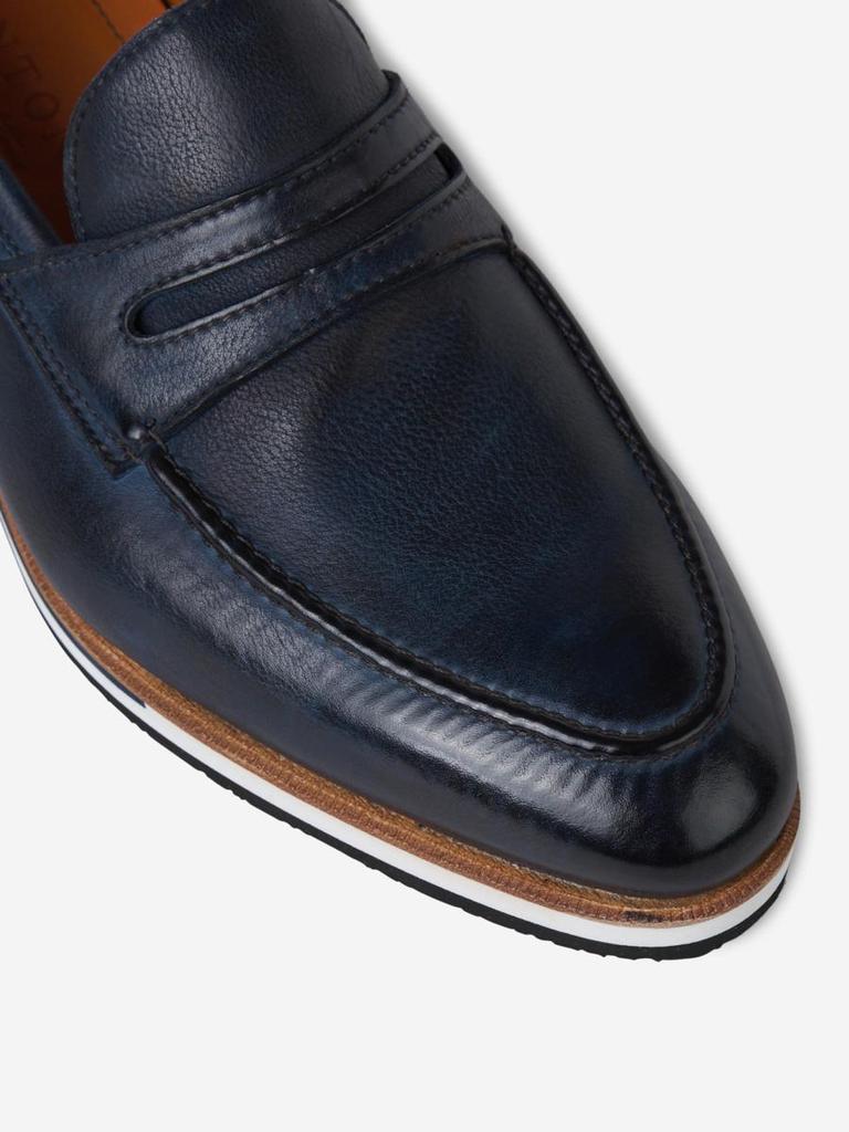 Bontoni Bontoni Constrast Sole Leather Loafers