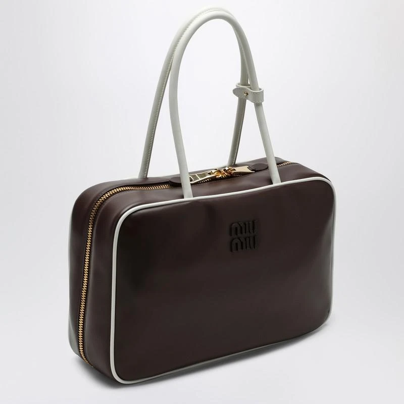 Miu Miu Brown/white leather handbag 3