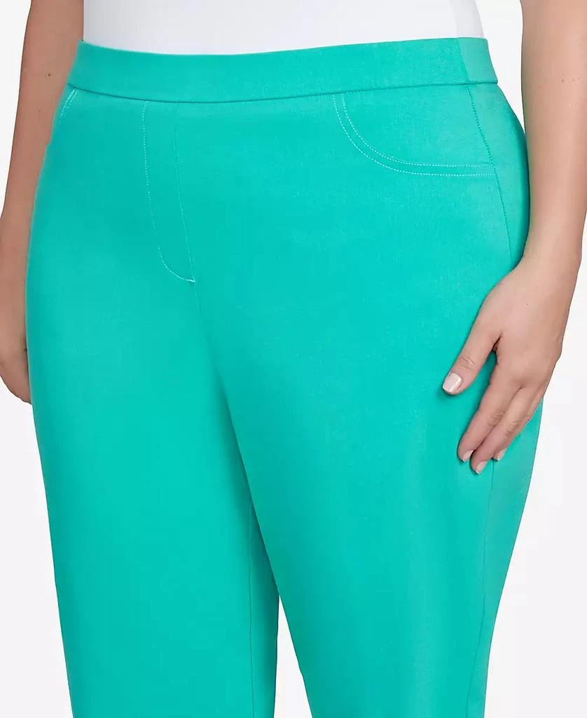 Alfred Dunner Plus Size Classic Flat Front Allure Clamdigger Pants 5