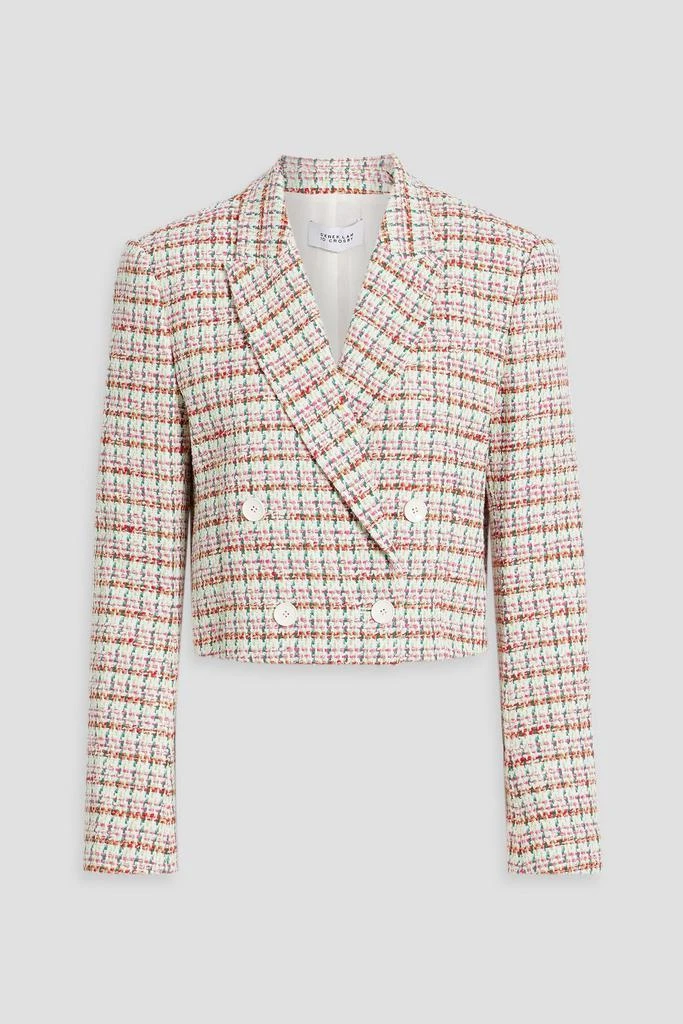 Derek Lam Kyle cropped double-breasted cotton-blend tweed blazer 1