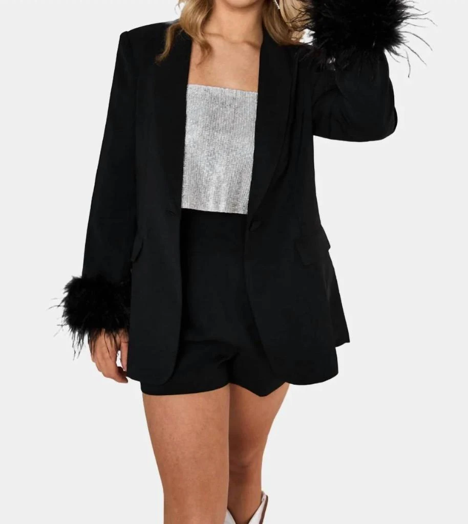 ELLE Elle - Feather Trim Blazer 1