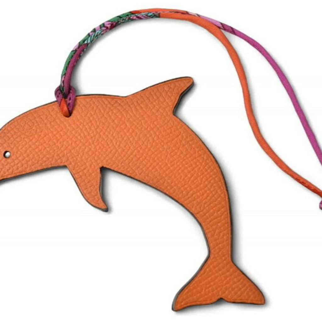 Hermes pink Epsom Leather Taurillon Clemence Leather Handbag Charm (Pre-Owned) 2