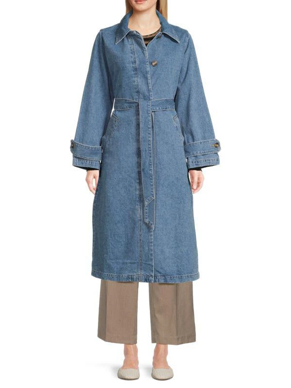 VERO MODA Solva Mid-Wash Denim Trench Coat 1
