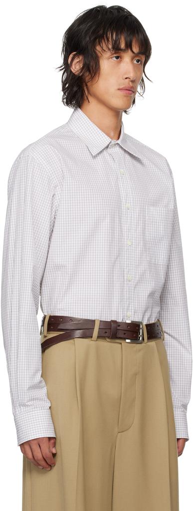 Hed Mayner White Check Shirt