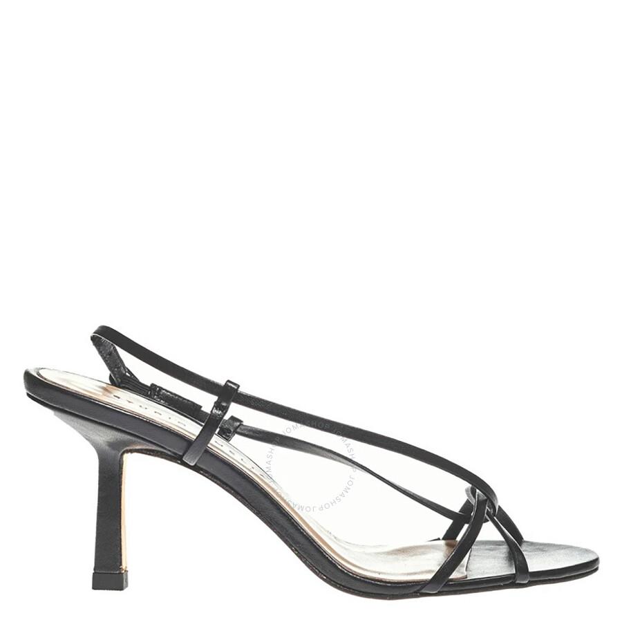 Studio Amelia Black Entwined 70 Leather Slingback Sandals