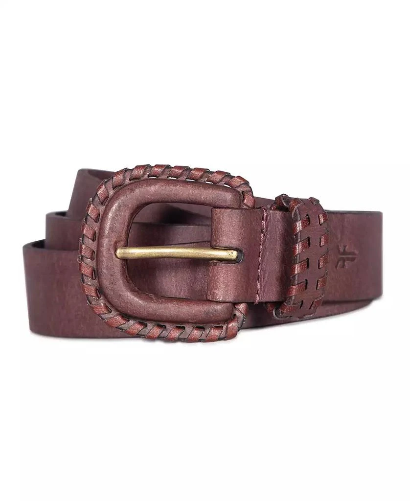 Frye Women's Covered Buckle Leather Lacing Belt 1