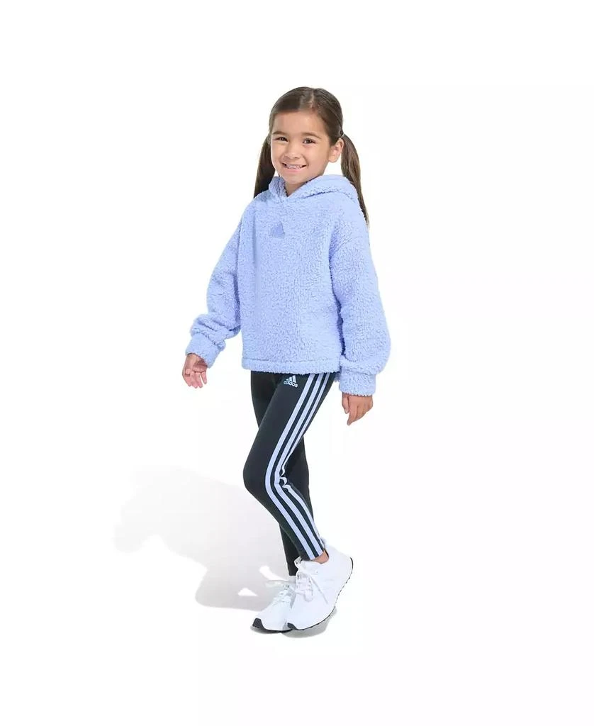 adidas Little & Toddler Girls Long Sleeve Hooded Sherpa Legging, 2-Piece Set 3