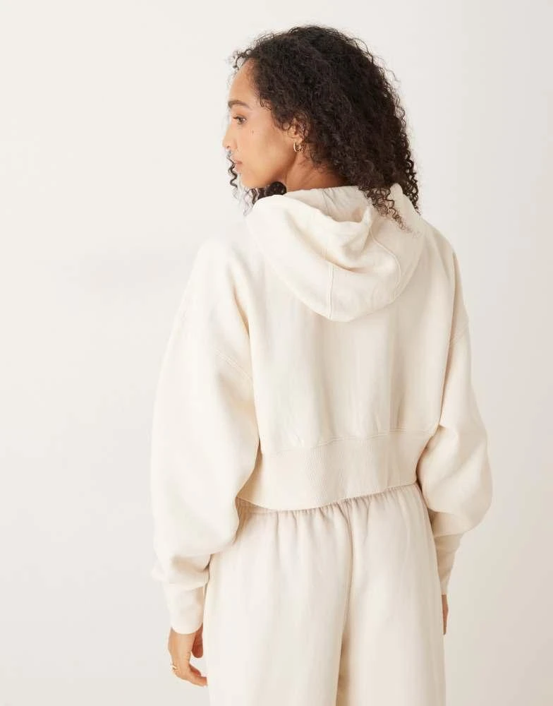 Cotton:On Cotton On Plush boxy cropped zip through in white 2