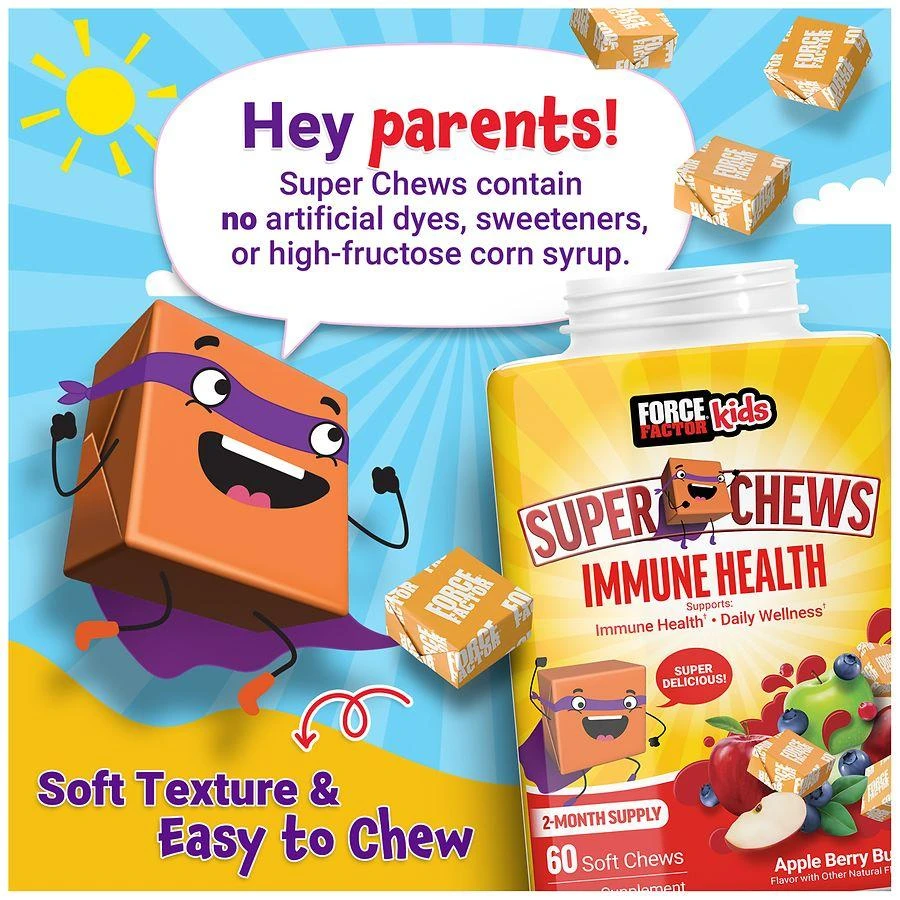Force Factor Kids Super Chews Immunity Apple Berry Burst 6