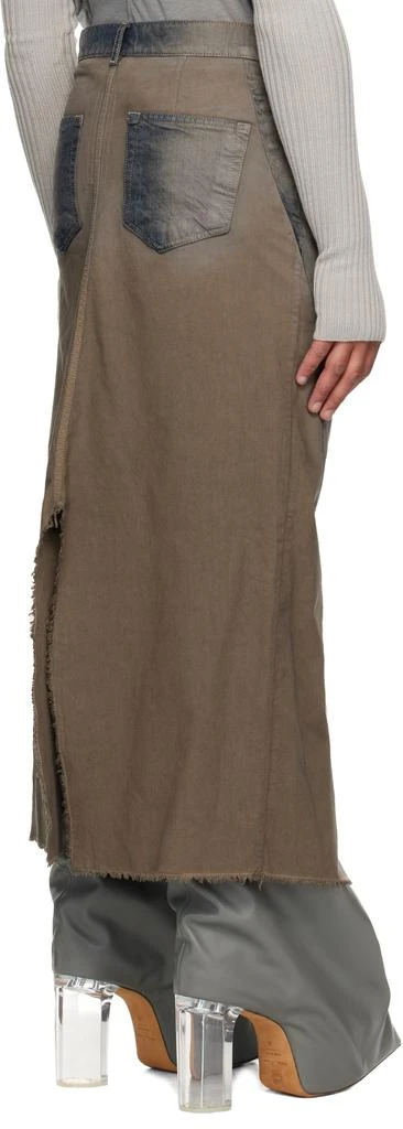 Rick Owens Gray Concordians Long Slivered Denim Skirt 3