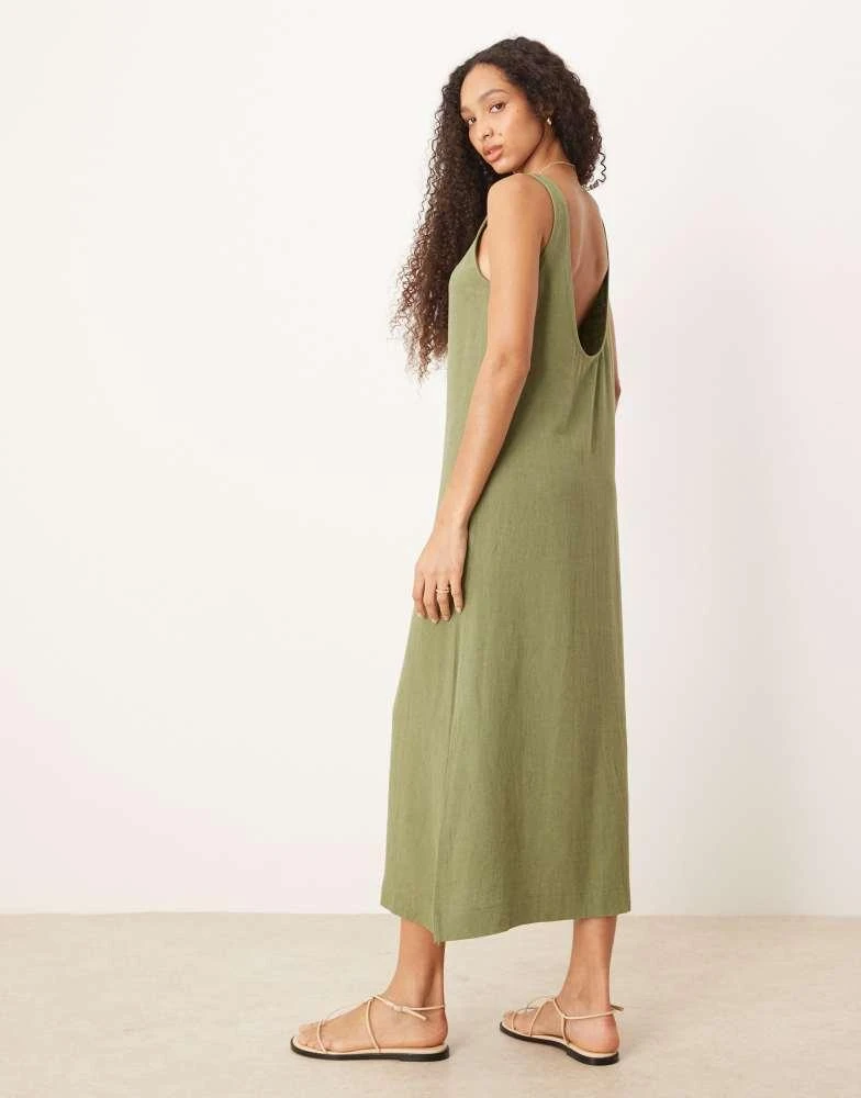 asos design scoop neck midi satin slip dress ASOS DESIGN scoop neck satin midi slip dress in black