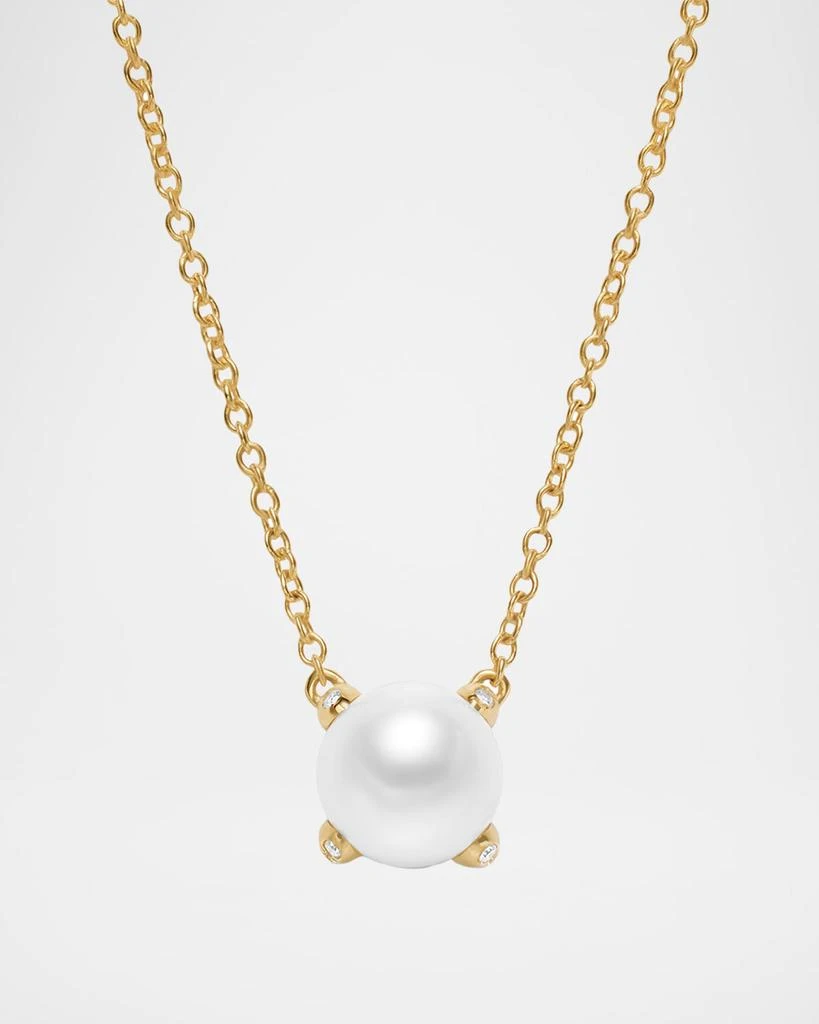 David Yurman Pearl Classics Necklace with Diamonds in 18K Gold, 6.5mm