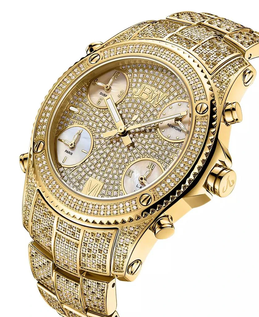 Jbw Men's Jet Setter Platinum Series Diamond (3 ct. t.w.) 18K Gold-Plated Stainless Steel Watch, 50Mm 3
