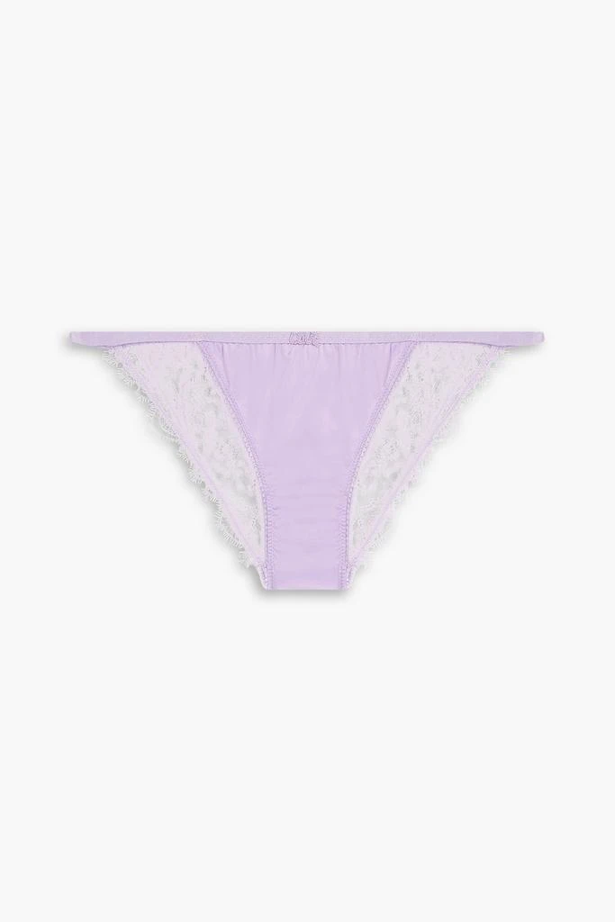 LOVE STORIES Satin-trimmed guipure lace low-rise briefs 1