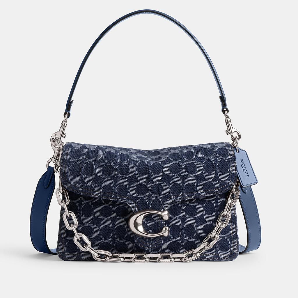 Coach Coach Washed Chain Tabby Denim Shoulder Bag