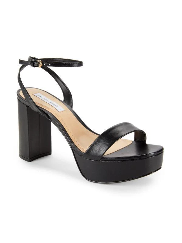 Saks Fifth Avenue Block Heel Ankle Strap Leather Platform Sandals 2