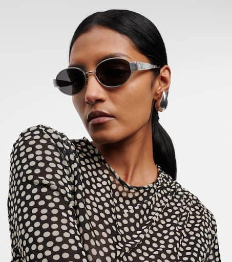 Celine Eyewear Triomphe oval metal sunglasses 5