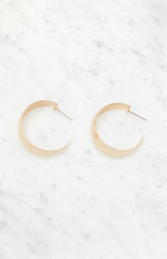 LA Hearts Chunky Heart Print Hoop Earrings