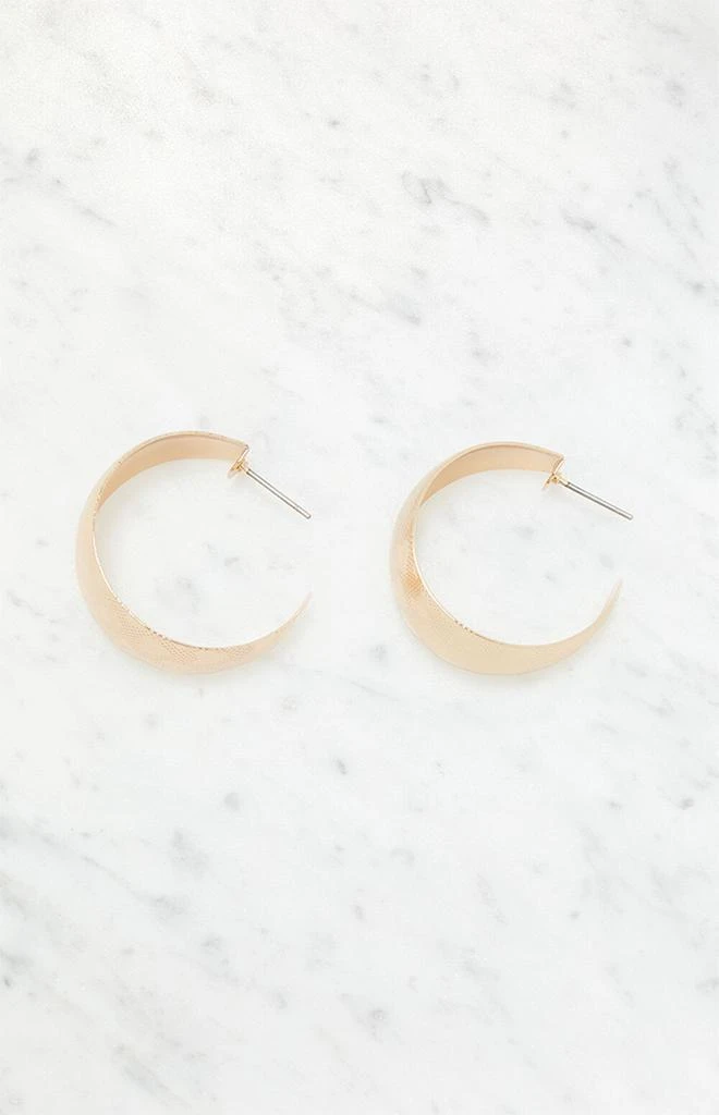 LA Hearts Chunky Heart Print Hoop Earrings 1