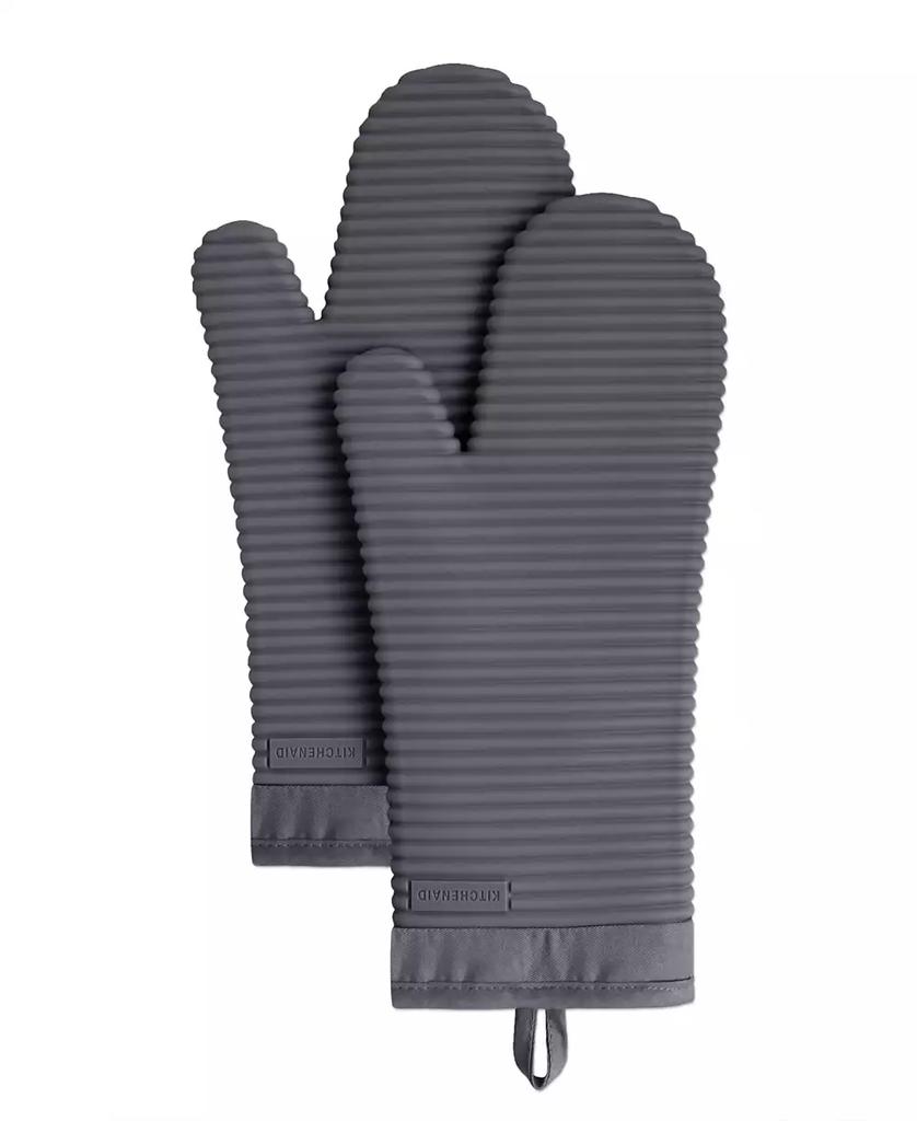 KitchenAid Ribbed Soft Silicone Oven Mitt Set, 2 Piece