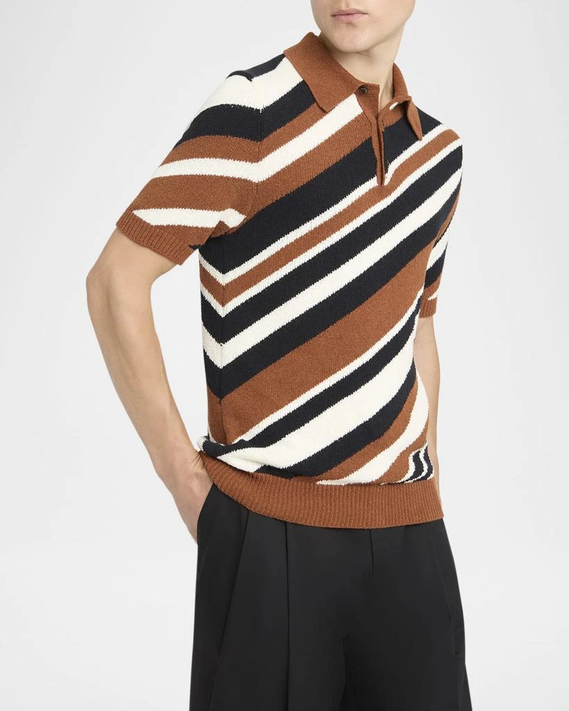 Dolce 
Gabbana Men
s Diagonal Striped Knit Polo Shirt 5
