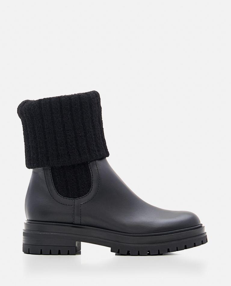 Gianvito Rossi Calf And Knit Ankle Boots