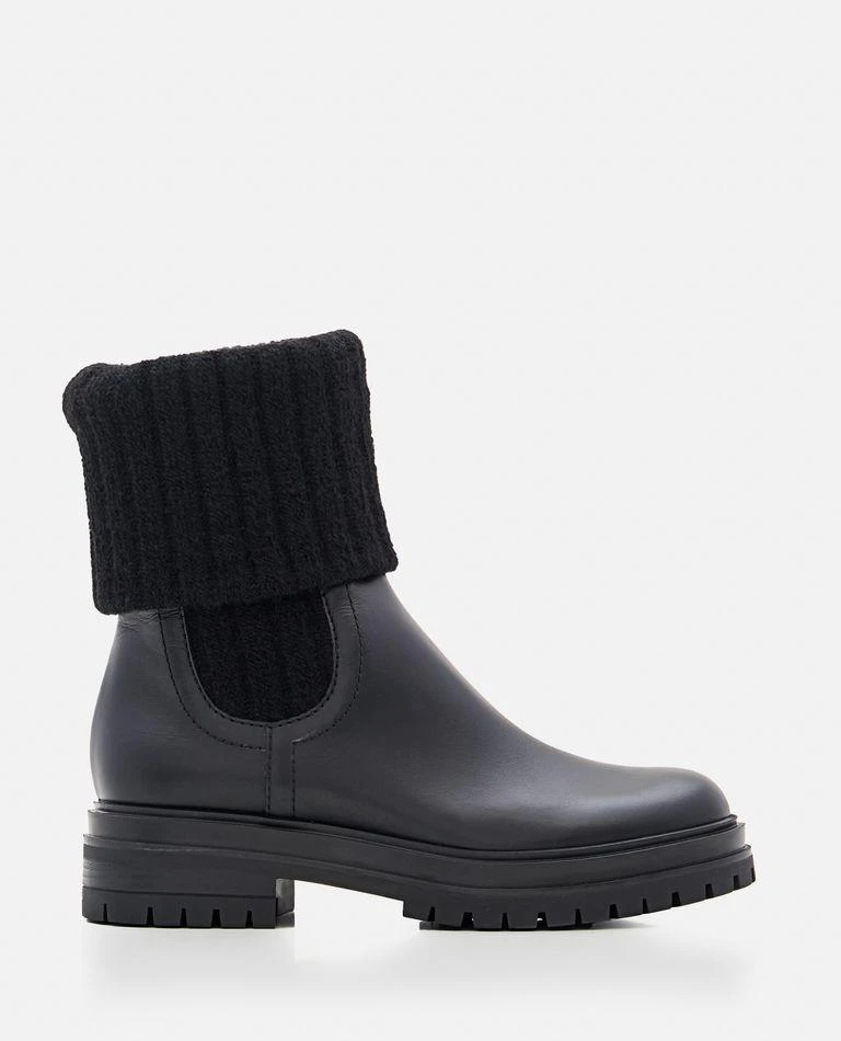Gianvito Rossi Calf And Knit Ankle Boots 1