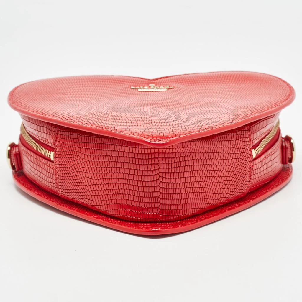 Kate Spade Kate Spade Red Lizard Embossed Leather New York Heart Crossbody Bag 6