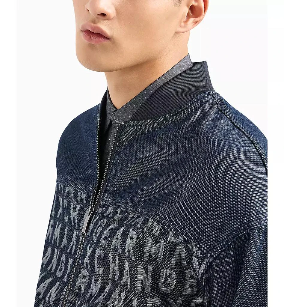 Armani Exchange Men's Logo-Print Denim Bomber Jacket 3