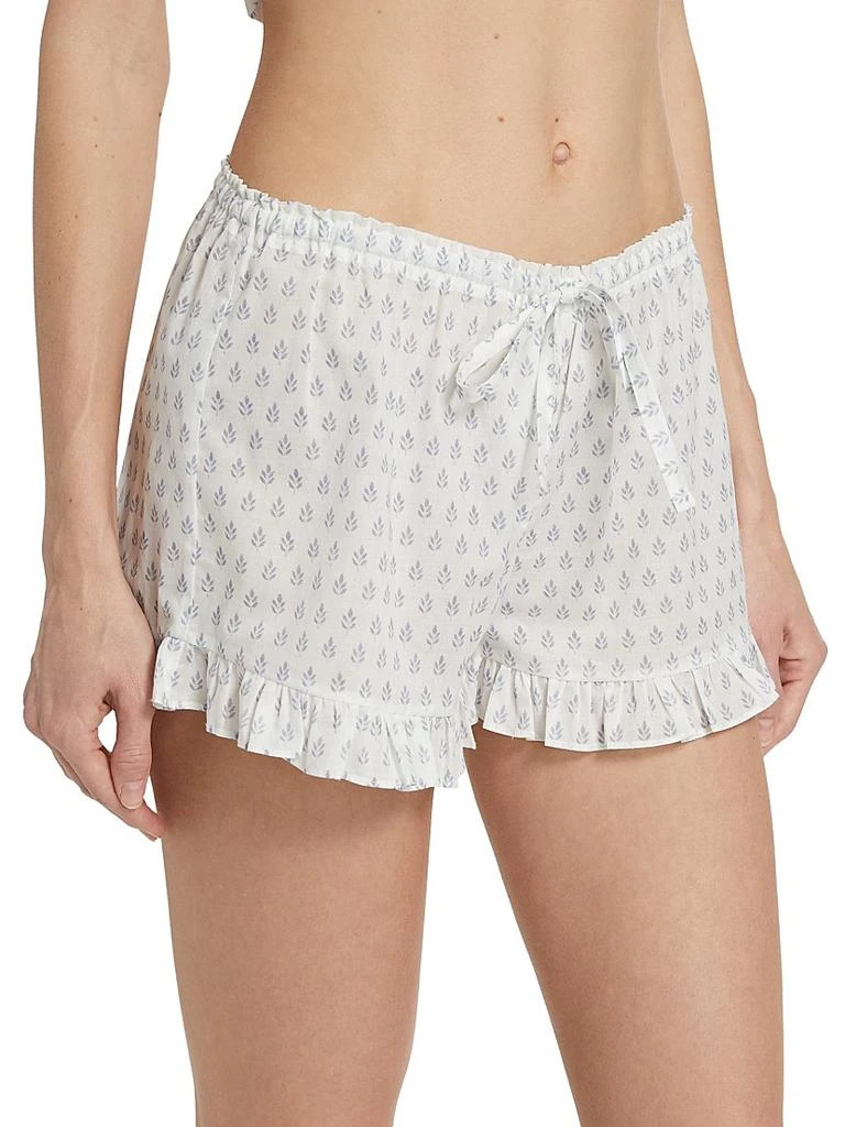 Pour Les Femmes Karl Cotton Leaf-Print Frill Pajamas 4