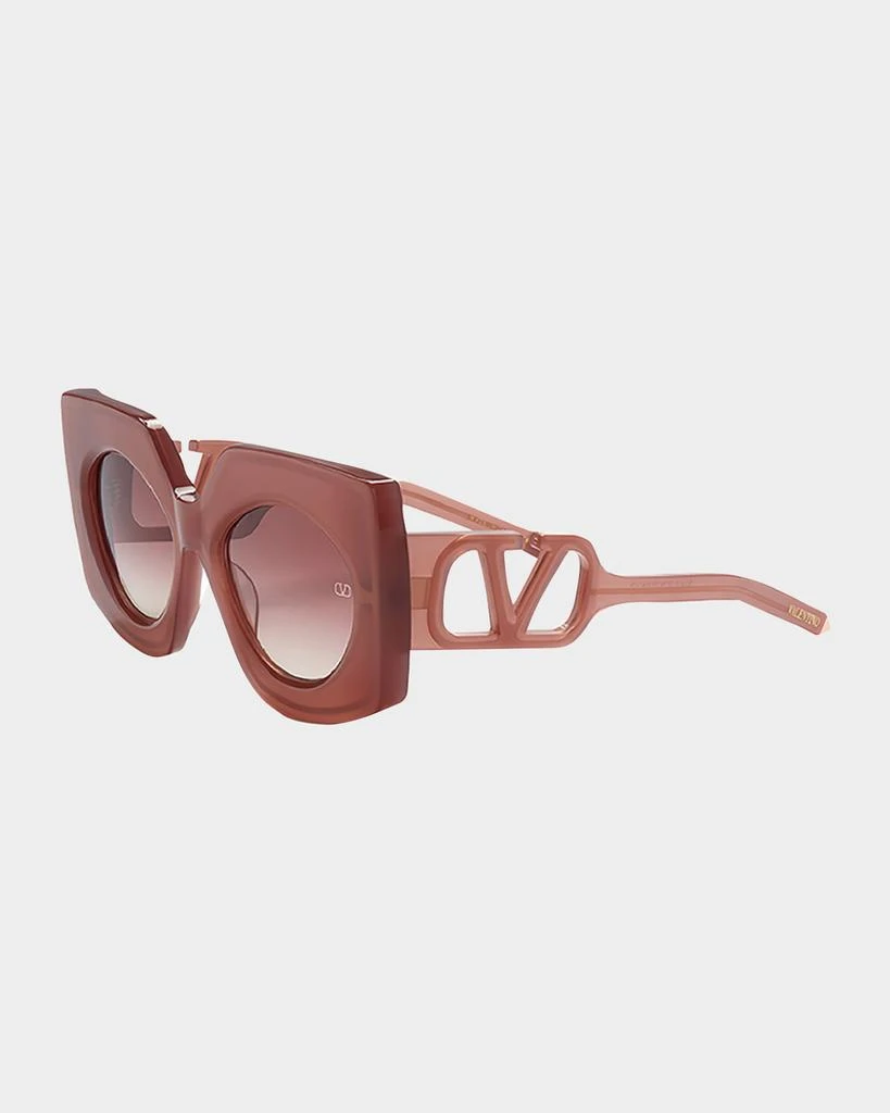 Valentino Sunglasses Cat Eye Full Rim, Crystal Purple/Yellow  display picture 1
